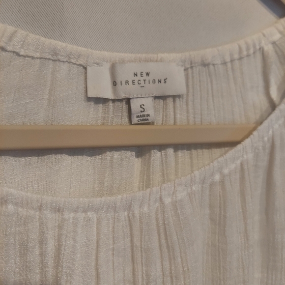 New Directions Womens White 3/4 Sleeve Boho Style Blouse Size Small - Picture 2 of 6